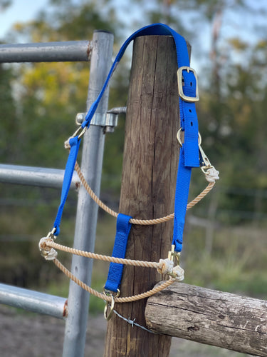 Blue & Natural Nylon Hybrid Halter Average